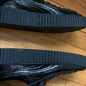 Rihanna Fenty all black platform shoes